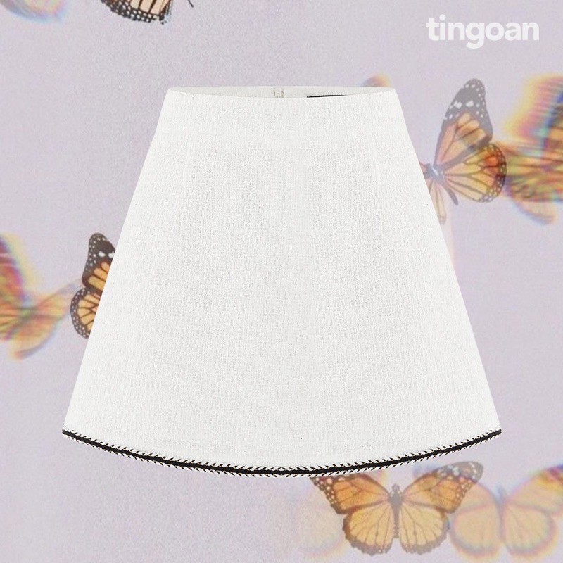 [Mã FASHIONMALLT4 giảm 15% đơn 150k] Chân váy set tweed bện dây trắng tingoan LOVIN' TWEED SKIRT/WH